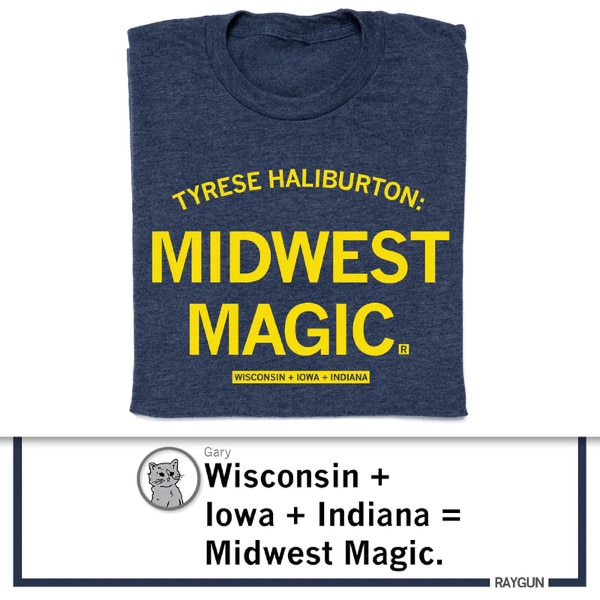 Raygun Tyrese Haliburton Midwest Magic Blue T-shirt